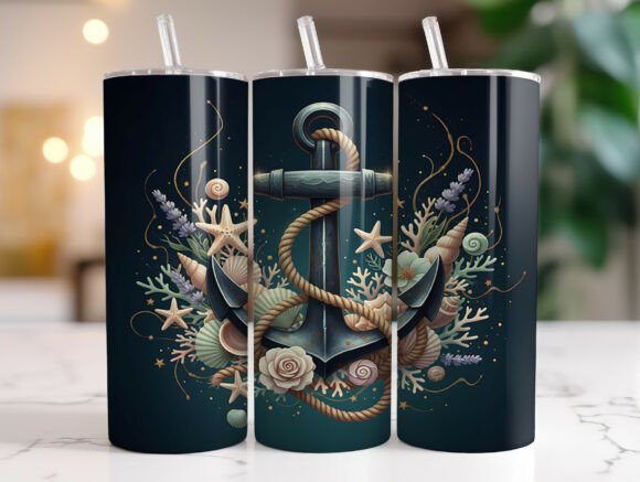20oz Nautical Anchor Ocean Tumbler Wrap: Graphics & Tumbler Wraps Review