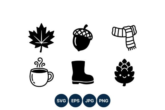 Autumn Leaf Acorn Icons: Graphics & Illustrations Review