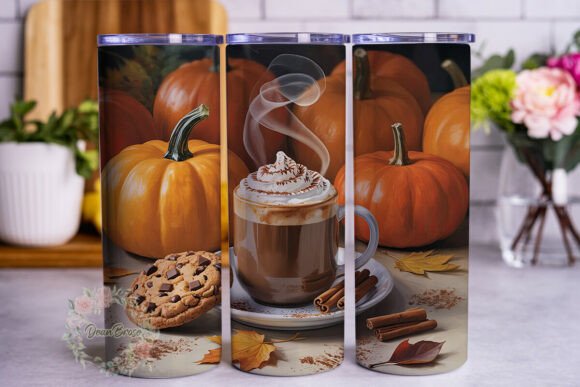 Autumn Pumpkin Spice Tumbler Wraps Graphics