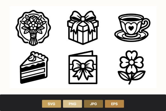 Bouquet Gift Cup Cake Card Flower Icons: Brand Graphics Review