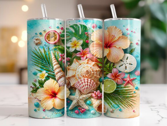 Coastal Summer Seashell Starfish Tumbler: A Designer's Review