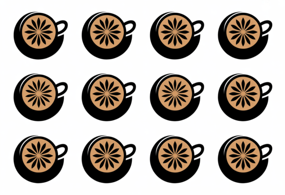 Coffee Cup Floral Design Vector Art for Graphics & Crafts