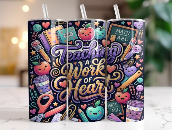Colorful Teacher Quote Tumbler Wraps Graphics