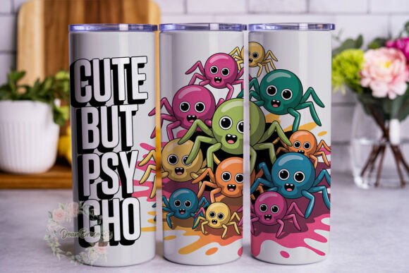 Cute but Psycho Spiders Graphics: Tumbler Wraps Review