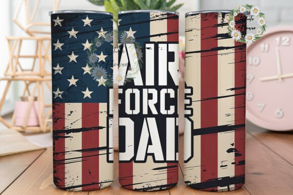 Distressed Flag Air Force Dad Tumbler Graphics for Blog Design
