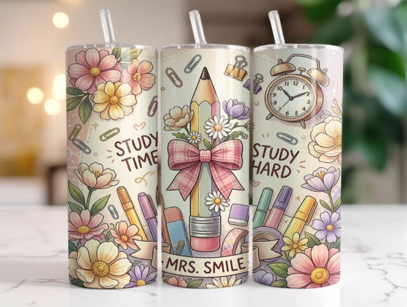 Floral Teacher Tumbler Wrap Graphics: 20oz PNG Review