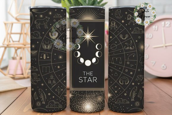 Gold Celestial Tarot Tumbler Wrap Graphics Review