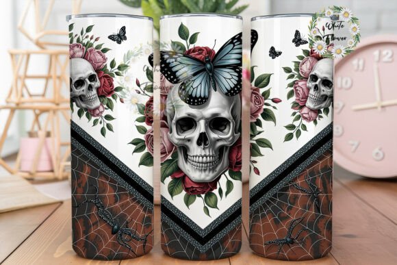 Gothic Skull Rose Spiderweb Tumbler Wrap Review