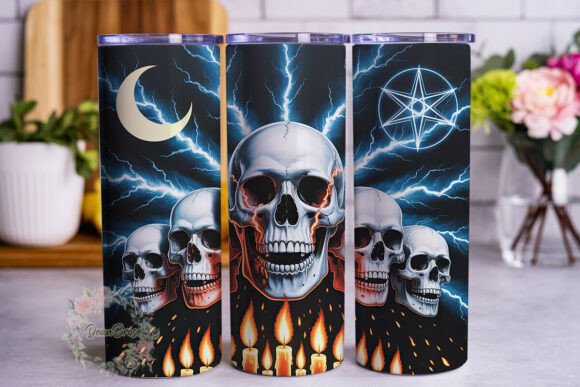 Gothic Skulls Lightning 20oz Tumbler for Graphics & Wraps