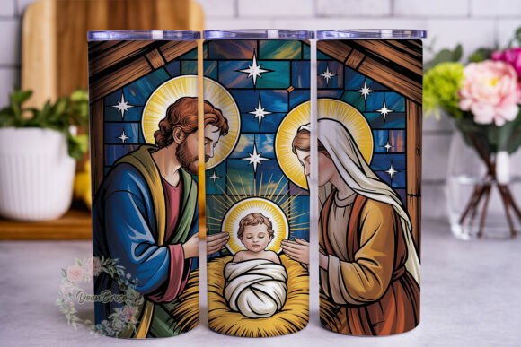Nativity Stained Glass Tumbler Wrap Graphics Review