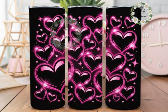 Neon Pink Hearts Swirl Tumbler Graphics Review