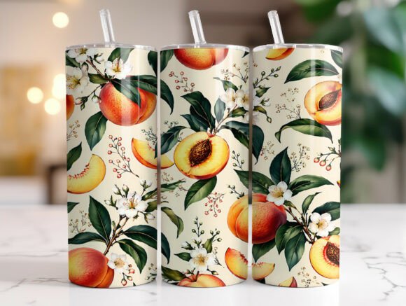 Peach Blossom Fruit Botanical Tumbler Graphics & Wraps