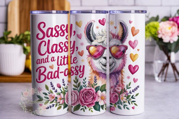 Sassy Llama Pink Floral Tumbler Wraps & Graphics Review