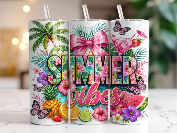 Summer Vibes Fruit Floral Tumbler Wrap: Graphics & Tumbler Wraps Review