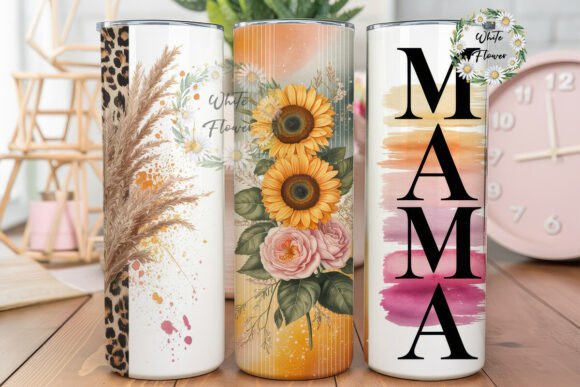 Sunflower Leopard MAMA Tumbler Wrap Design Review