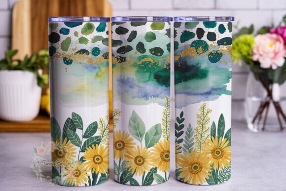 Sunflower Teal Spots Watercolor Tumbler: A Designer's Review