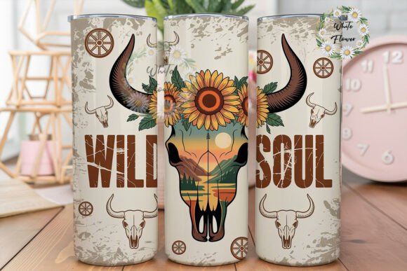 Wild Soul Bull Skull Tumbler Wraps Graphics Review