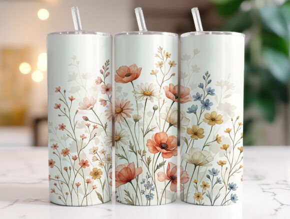Wildflower 20oz Tumbler Wrap Sublimation Graphics